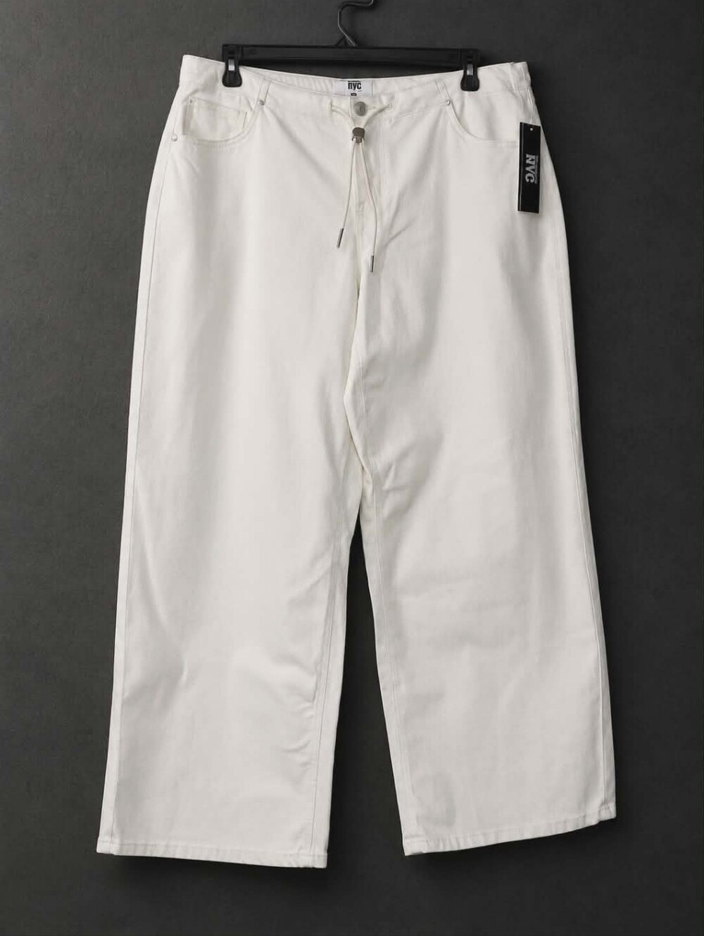 Madden NYC Wide Leg Jeans Womens XXL White NWT Drawstring Extra Wide Leg